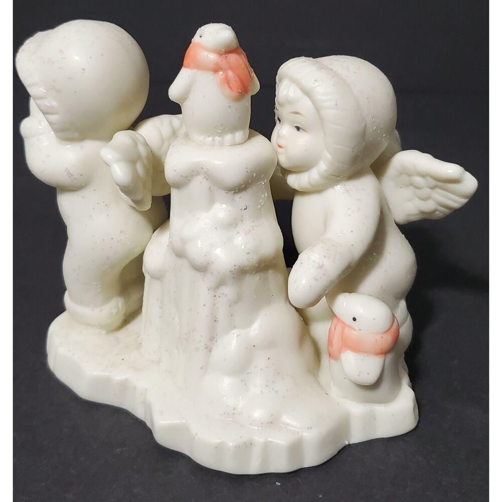 Jade Porcelain Polar Pals Babies Angel Wings &Penguins Collectible Snow Holiday